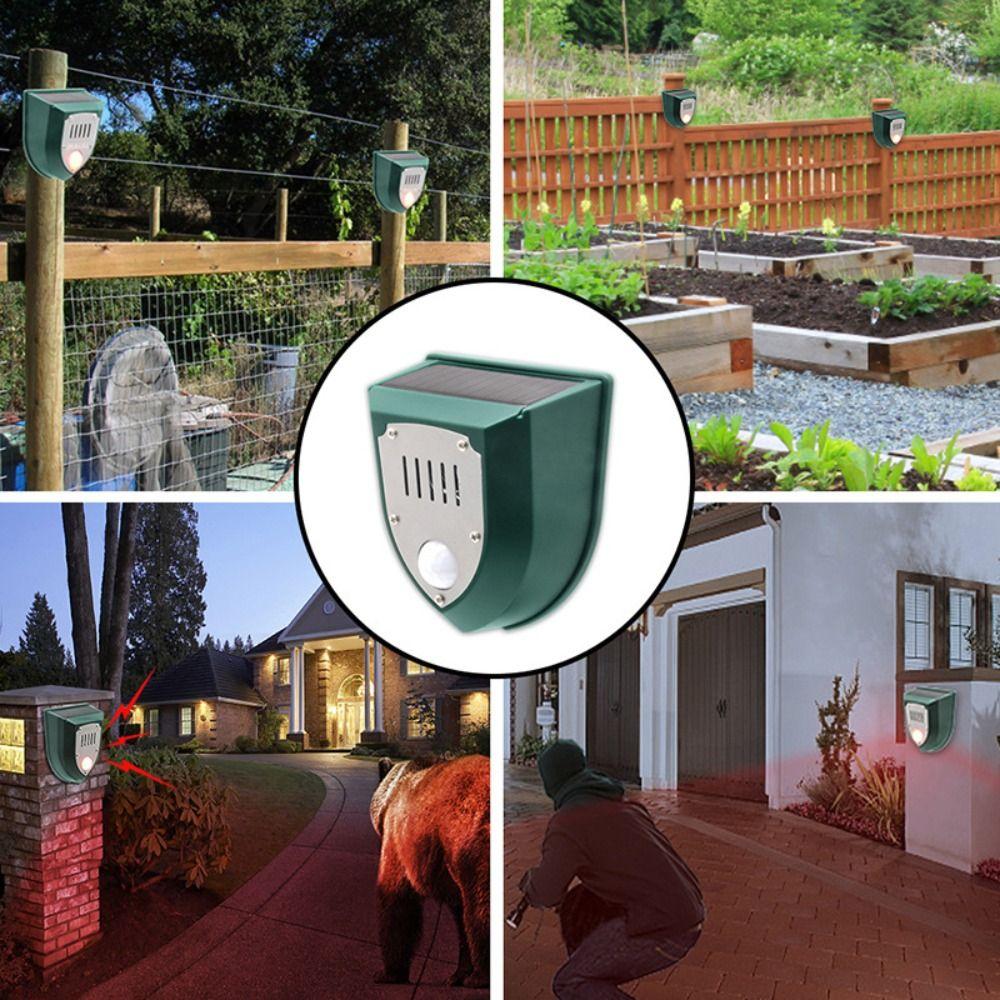 Weatherproof Solar Motion Sensor Alarm Solar Powered Waterproof Animal Repeller Infrared Detection Motion Sensor Drive Device