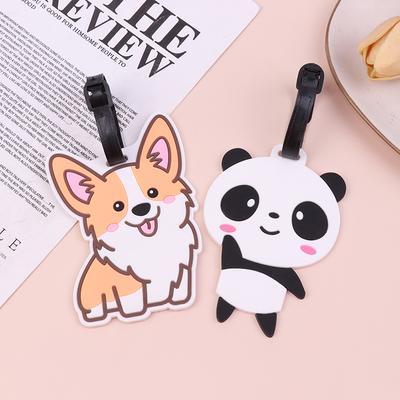 1Pc Luggage Tag Cute Corgi Panda Suitcase Portable Travel Label Accessories