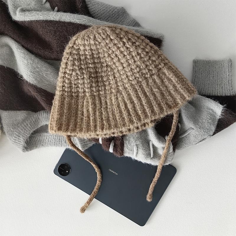 Maillard style~ autumn and winter versatile fisherman's hat children's warm ear protection wool knitted hat cold hat tide