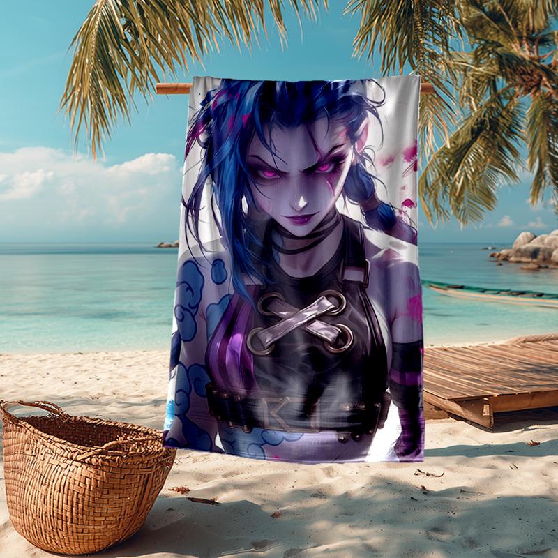 Ultra-Soft Beach Towel with Jinx Theme,Ideal for Pool - Camping, Diving - Perfect Travel Essential, Vibrant Beach Towel.