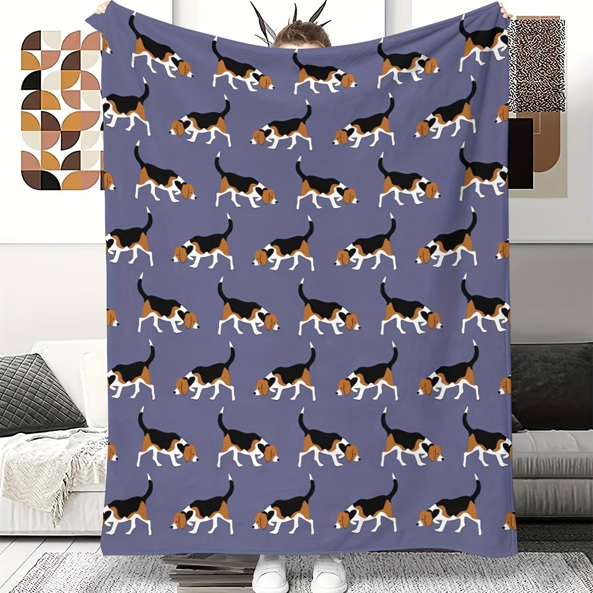 

Perfect for Dog Lovers Beagle Print Fleece Blanket Machine Washable for Indoor Outdoor Use 30x40in