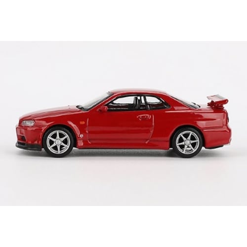 MINI GT 1/64 Nissan Skyline GT-R R34 V-Spec Active Red (Right-Hand Drive) Finished Product