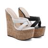 Summer Super High Heels Wedges Heel Women Slippers Fashion Open Toe Platform Sandals  Party Shoes