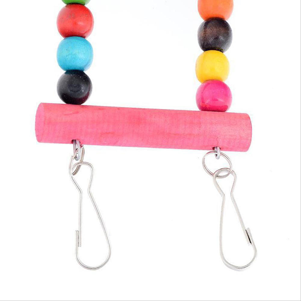 Bird Swing Wooden  Ladder Climb Cockatiel Parakeet Budgie Parrot Toys 