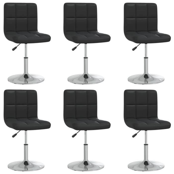 VidaXL Chaises de salle à manger 6 pcs Noir, Similicuir