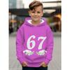 Spring Autumn Men's Clothing Funny Number 67 Creative Print Hooded Sweatshirt Casual Sports Long Sleeve Plus Size Women Hoodie Tops
