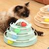 4-stöckiges drehbares Spielzeug für Katzen Zubehör Turm Bahnen mit Bällen Katzenspielzeug Interaktives Intelligenztraining Mit lustigem Katzenstab