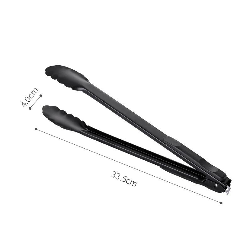 Silicone BBQ Grilling Tong Salad Bread Serving Tong Non-Stick Kitchen Barbecue Grilling Cooking Tong NLock Food Clip 9/12/14Inch