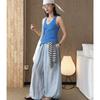 Johnature Minimalist Elastic Drawstring Pleated Casual Pants Summer Comfortable Loose Relaxed Jogger Pants For Women