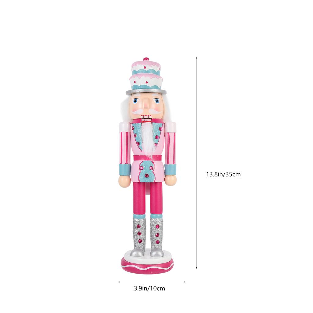 Nussknacker Soldat Weihnachten Desktop Nussknacker Figuren Rosa Süßigkeiten Spielzeug Dekorationen Weihnachten Holzhandwerk Mädchen Kind Kranz