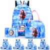 3Pcs/set Anime Demon Slayer Printed Backpack with Lunch Bag Pencil Case for Teenager Waterproof Bookbag Travel Bag Gift