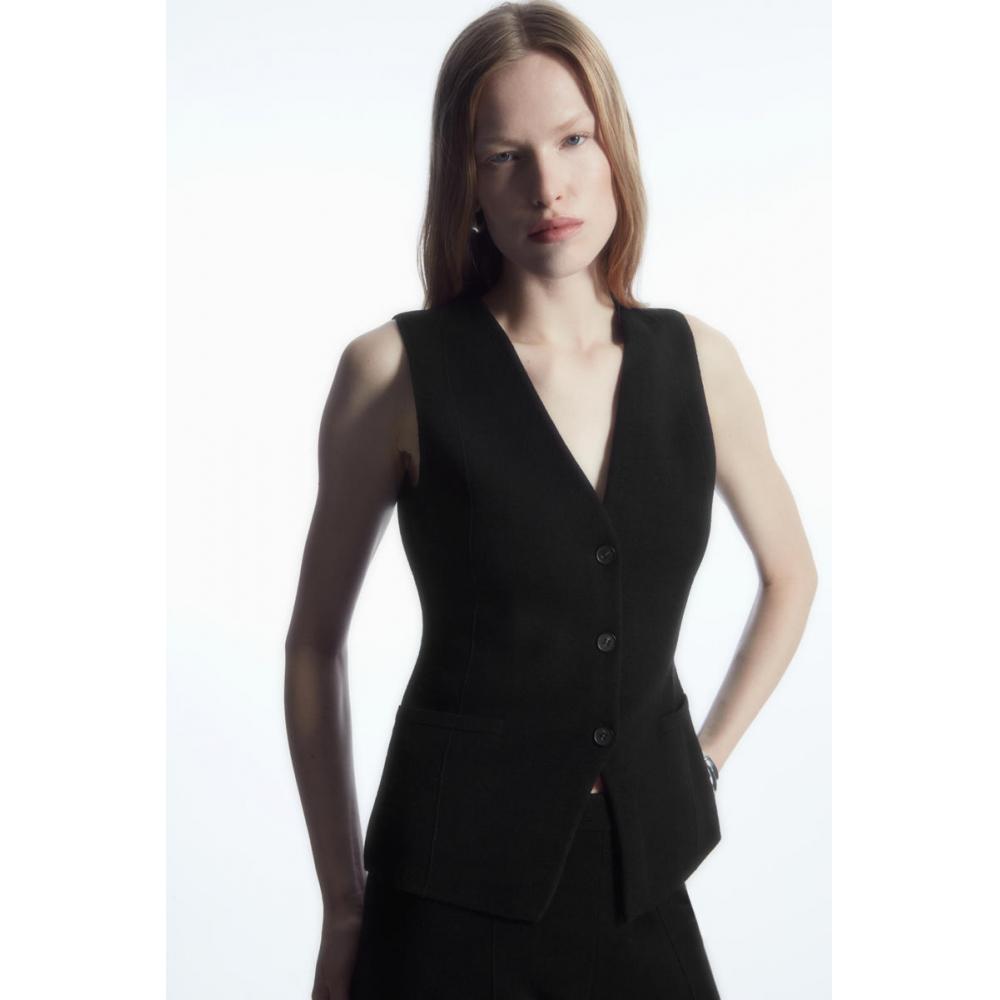 

COS Japan длинный вязаный шерстяной жилет