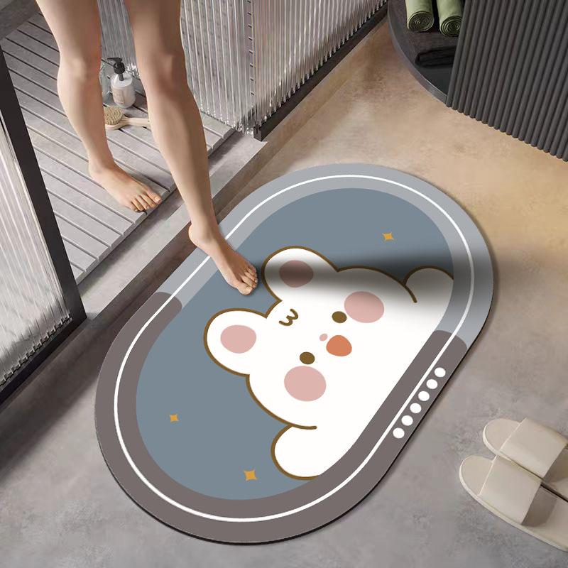 

Diatom mud soft mat for bathroom water absorption and anti slip floor mat 40cmx60cm