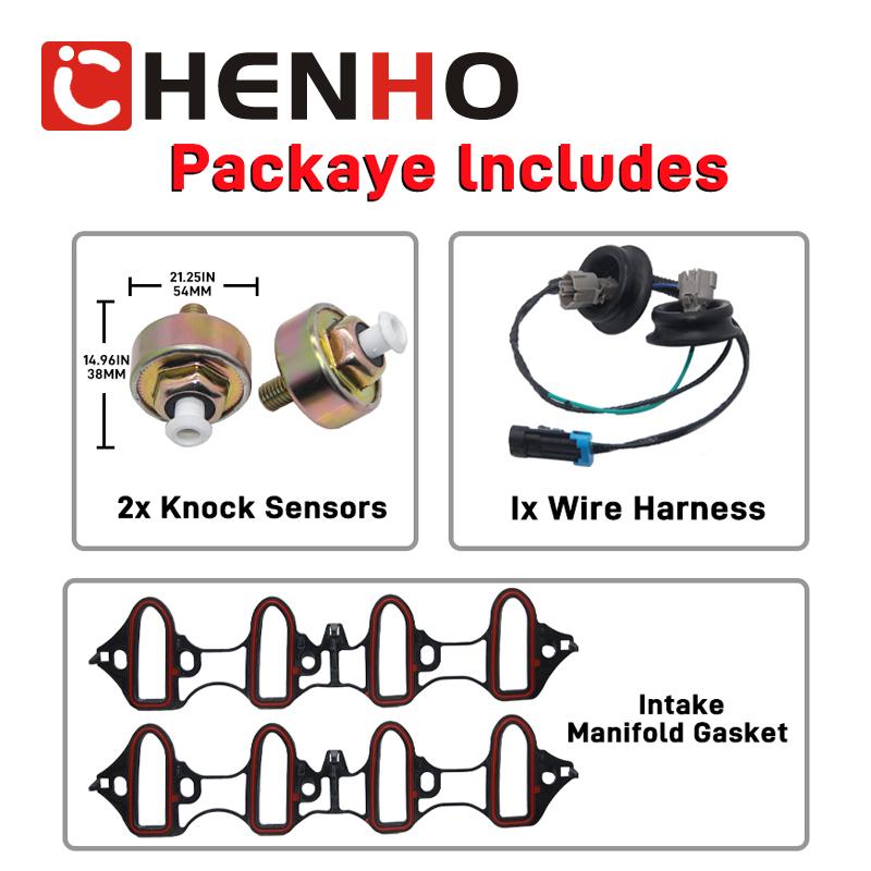 Knock Sensor Wire Harness Kit With Intake Manifold Gasket Kit For Chevrolet LS1 LQ9 LS6 4.8L 5.3L 5.7L 6.0L 12589867 12601822