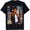 Anime Svart jente Lofi Musikk 90-talls Retro Afro Tegneserie T-skjorte