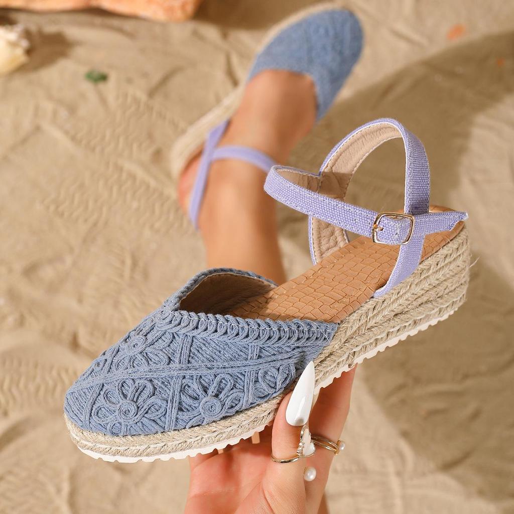 “2026 Women's Closed-Toe Hemp Rope Fisherman Sandals - Comfortable, Versatile, European & American Style”