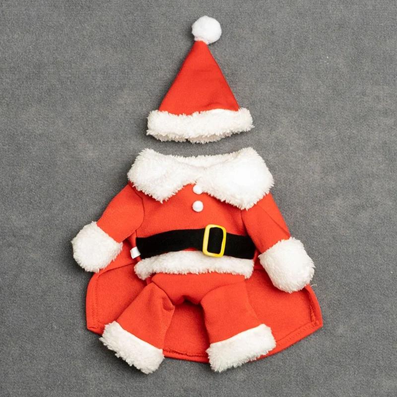 

Christmas Dog Clothes Santa Claus Role Play Teddy Bichon Winter Warm Christmas New Year Funny Plush Clothes Pet Supplies XS(0.5-1KG)