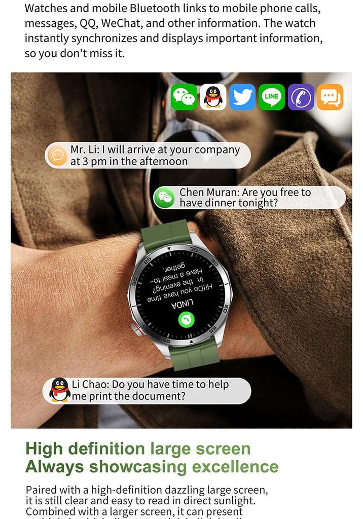 2026 Premium GT4 Smartwatch with Heart Rate & Blood Pressure Monitoring