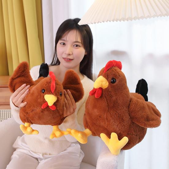Rooster Plush Toy Cotton Filled Lovely Simulation Poultry Doll Plushies Companion Sofa Cushion Stuffed Cartoon Chicken Doll Kids Toy