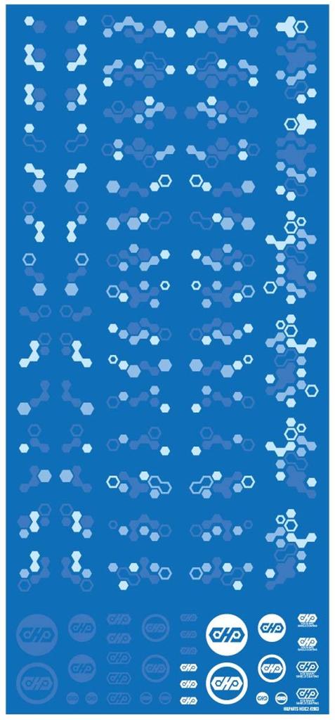 HiQ Parts Hex Camouflage Decal 2 Blue for Plastic Models (1 Decal) (HEXC2-BLU)