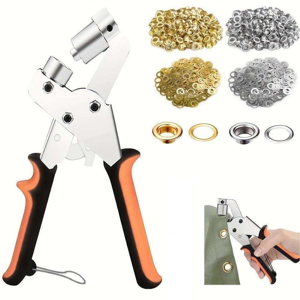 Effortless Eyelet Pliers Hand Press Hole Punch Pliers Magnetic Eyelet Setter  Camping