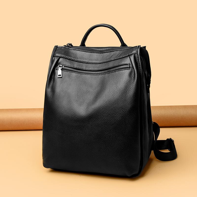 Luxury 100% Genuine Leather Stylish Backpack For Women Large Capacity Travel Rucksack New Knapsack For Ladies Satchel SchoolBag