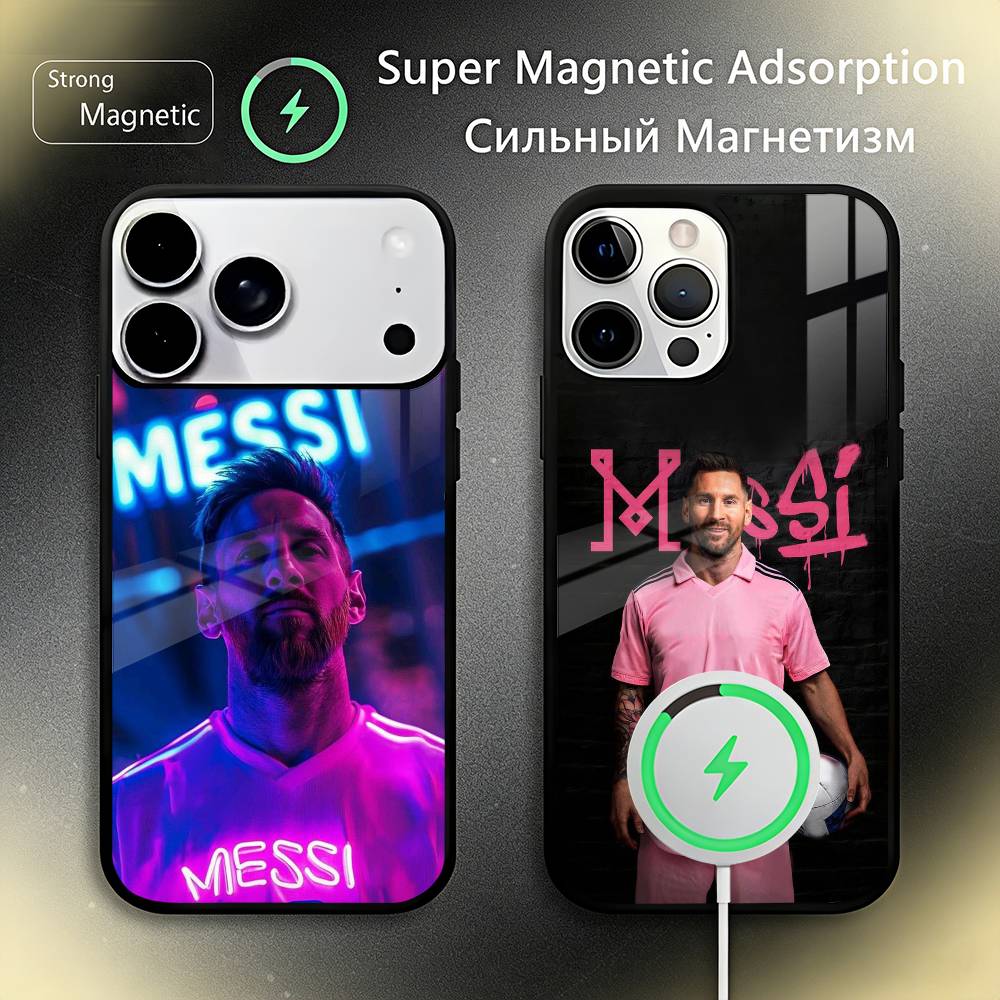 Fußballstar M-Messi Handyhülle Für IPhone17 16 15 14 13 12 11 Plus Pro Max Plus Kabelloses Ladegerät Abdeckung Funda