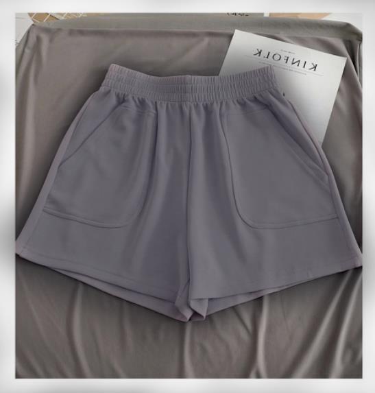 Summer New Version of Sports Shorts Women's High Waist Loose and Thin Wide-leg Pants Solid Color Cotton Casual Pants Tide