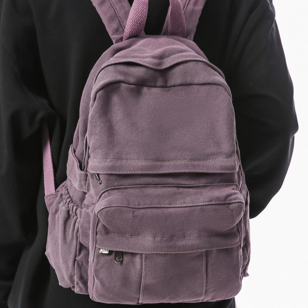 Schoolbag Canvas Travel Backpack 1011 New Lightweight Business Trip Computer Bag Schoolbag Female College Student Commuter Small Backpack Male