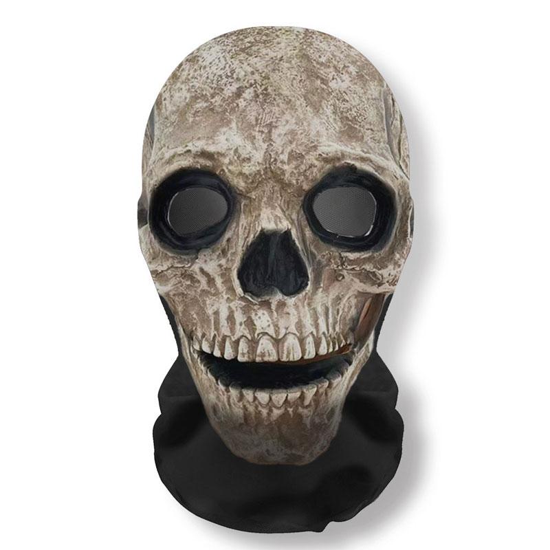 

3D Printed Skull Pattern Mask Halloween Party Funny Cosplay Props Full Face Elastic Mesh Breathable Masks Balaclava Headcovers as the picture-