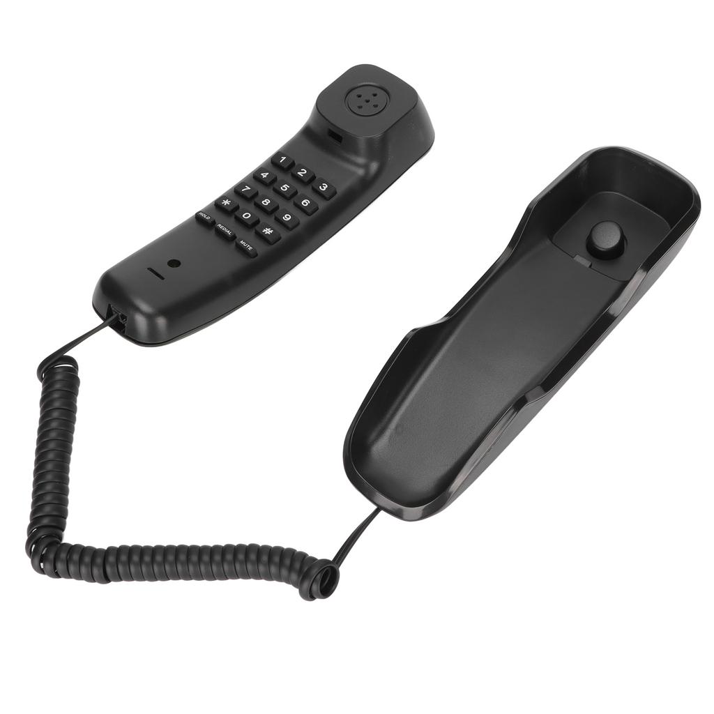 KXT1043   Phone Multifunctional Energy Saving Retro Hotel Wall Phone with Buttons for   Hotel Home(Black )