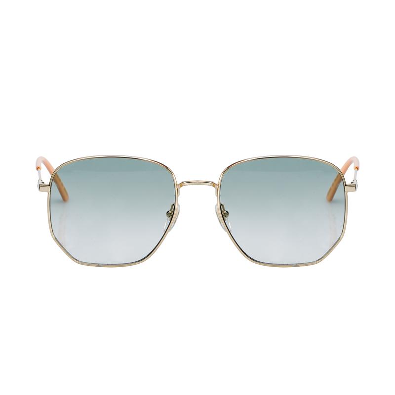 GUCCI Cross Choker Gradient Lenses Metallic Square Sunglasses Unisex Couples