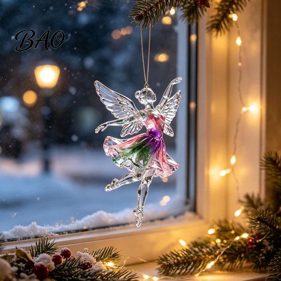 Backpack Bag Charms 2Pcs Glitter Ballet Girl Keychain, 2D Acrylic Hanging Pendant for Backpack, Sparkling Holiday Party Decorations Dancer Car
