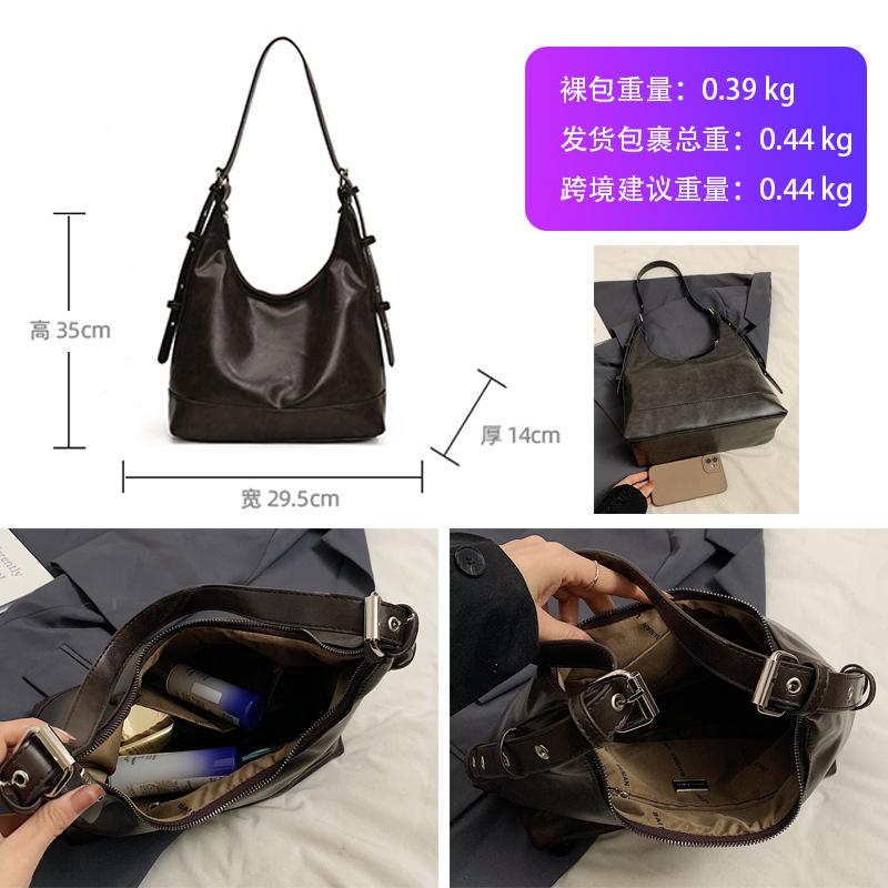 Women's bag, bucket bag, handbag, women's high-end messenger bag, women's commuter women's shoulder bag, messenger soft leather