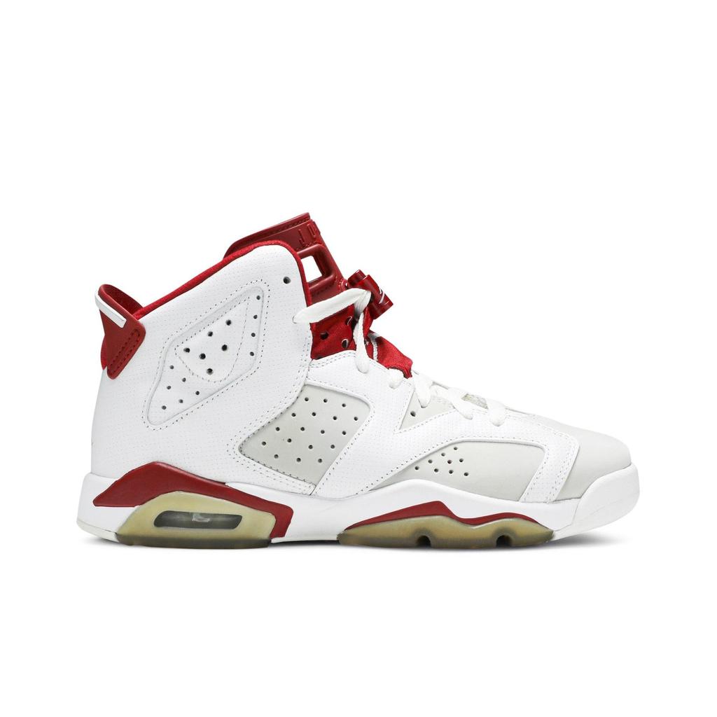 Air Jordan 6 Retro Grade School 'Alternate' (Unisex) White / Pure Platinum-Gym Red Kids' Basketball Shoes 384665 113
