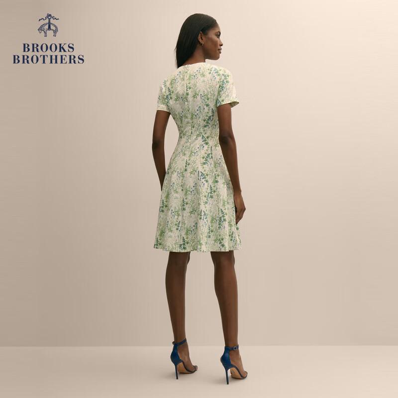 

Brooks Brothers Women s Floral Round Neck Dress S