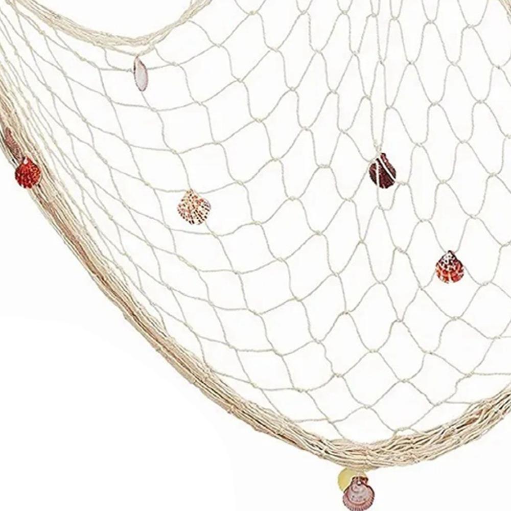 Beige Color Decorative Fishing Net Wall Hanging Display Net Home Photography Props