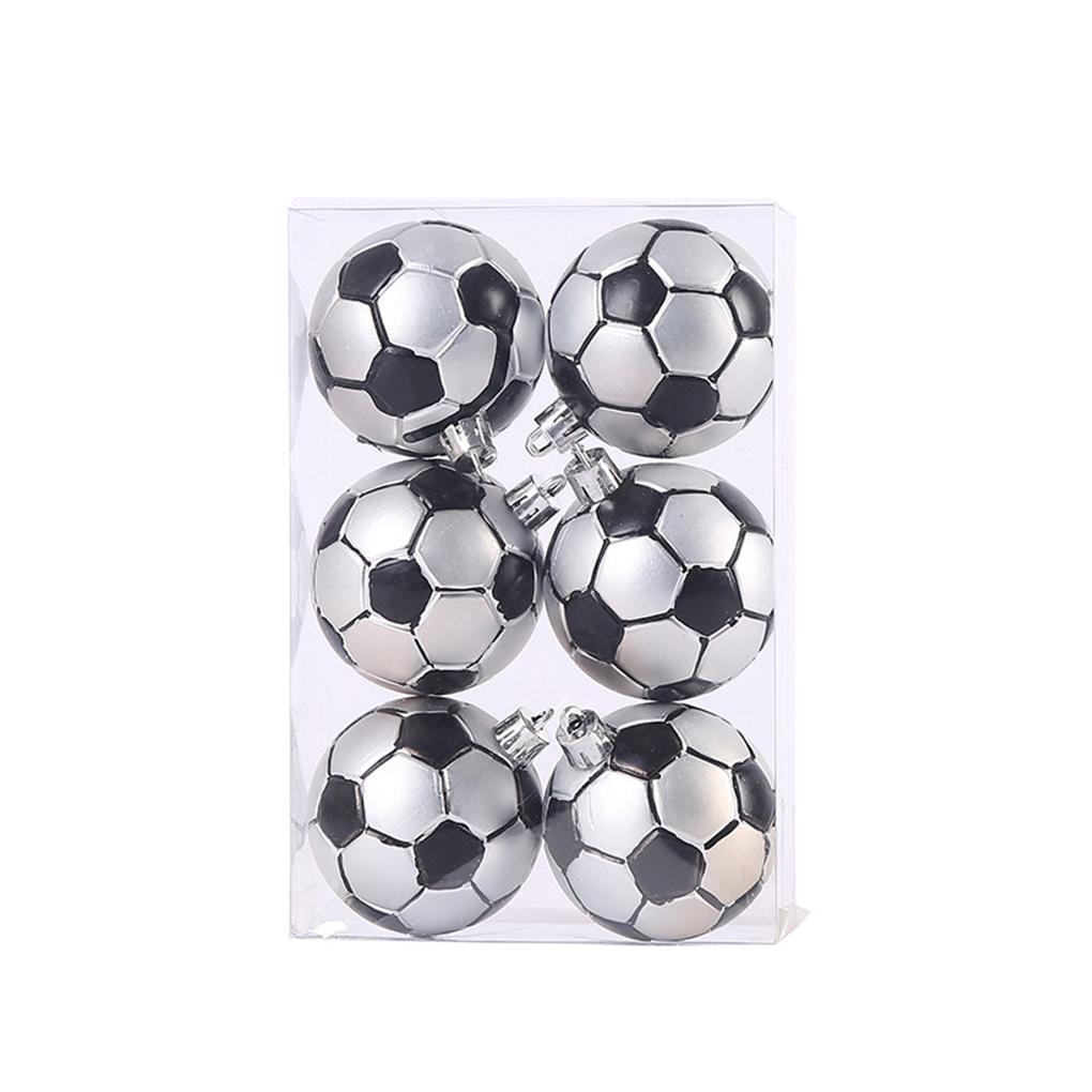 6-teiliges Set einfach aufzuhängender Fußball-Weihnachtskugeln – Exquisite Weihnachtsbaumdekoration