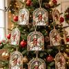 Christmas Fireplace Ornament Santa Riding Horse Ornament, Acrylic Hanging Pendant with String, Indoor Outdoor Decor Festive Tree for Living