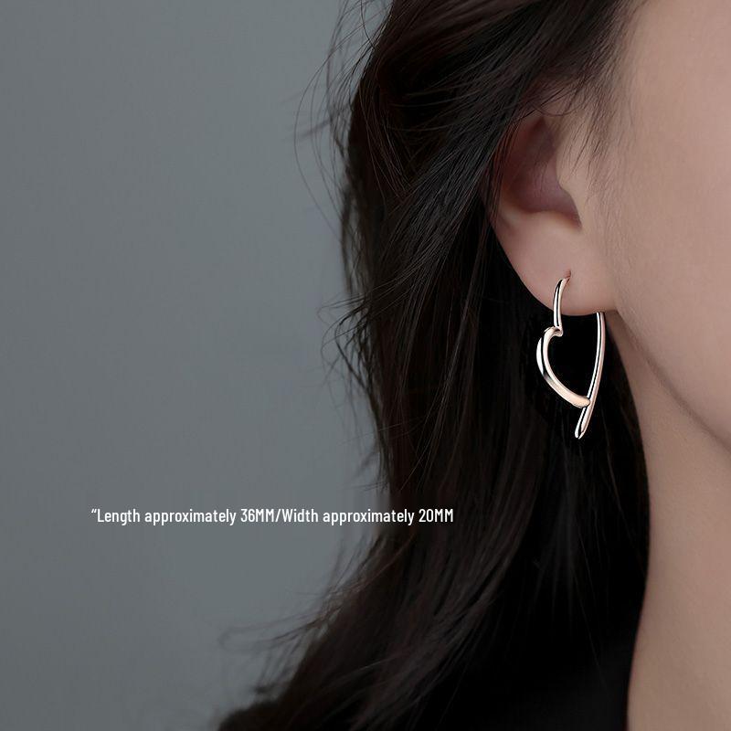 Authentic Heart Earrings: 2025 High-End Niche Style Silver Studs for Women