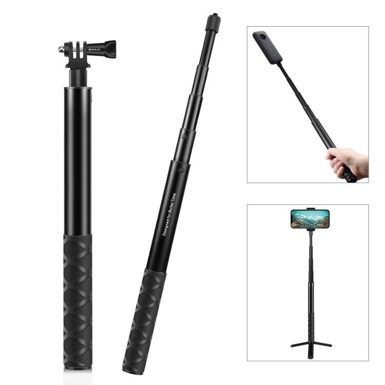 

PULUZ 110cm Metal Selfie Stick Monopod with Invisible Adapter Base & Screw for Insta360 One RS / X2 / X3 / X4 / DJI Osmo 360