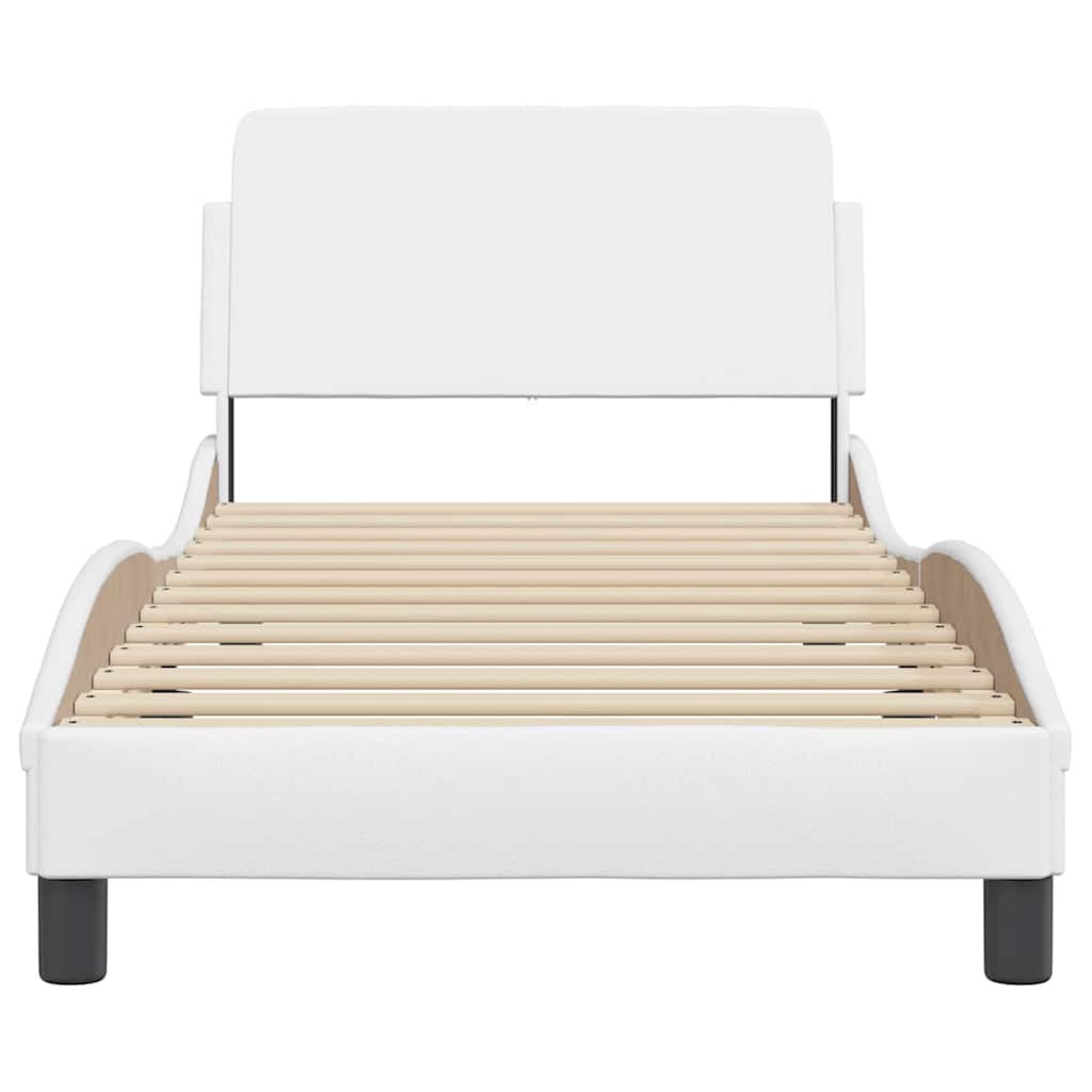 Bed Frame  Dover  White 80x200 cm Faux Leather