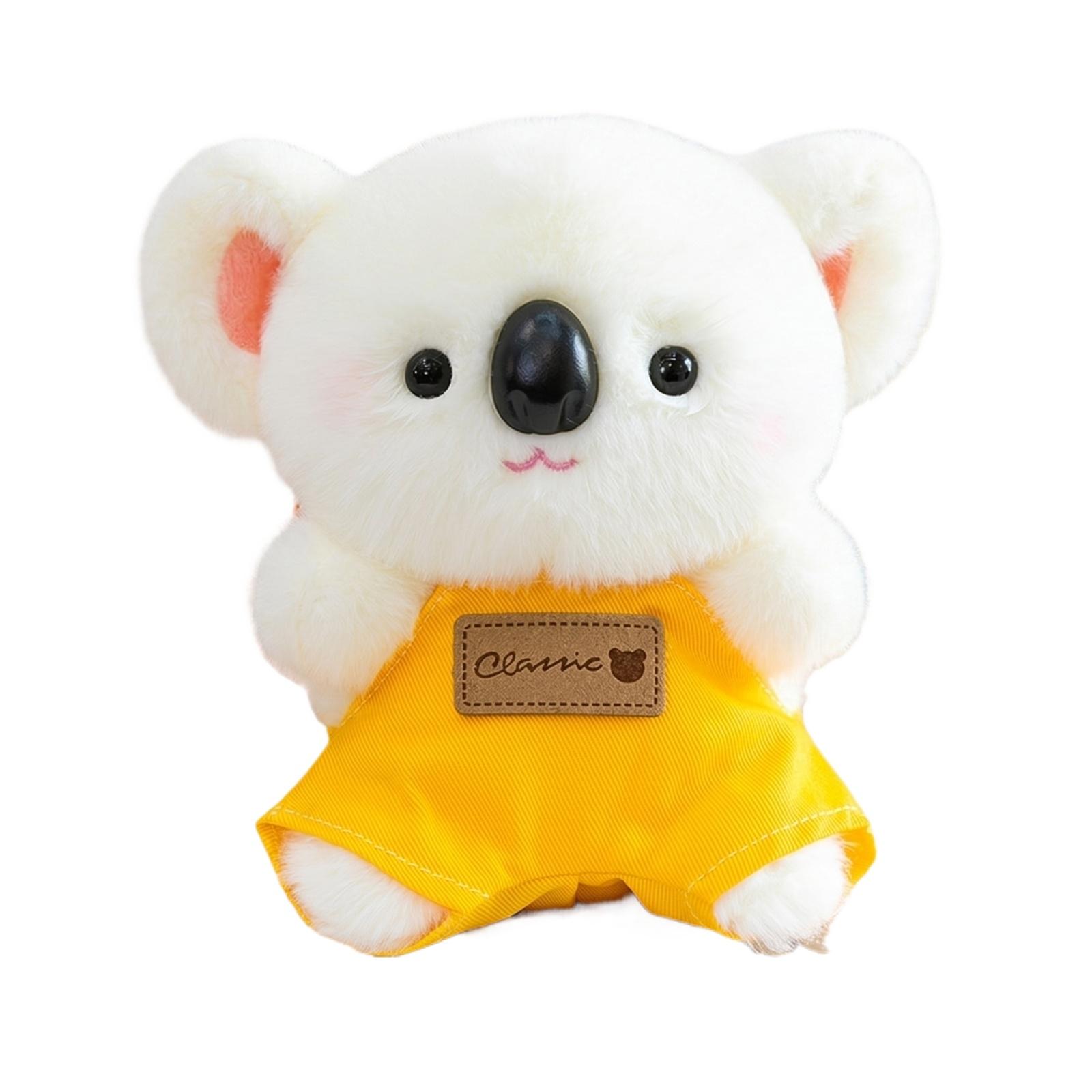 

Soft Plush Koala Stuffed Animal Toy with Overalls Embroidered Text You Made My Day Stuffed Doll Hanging Decoration for Home Car Office One Size жовтий