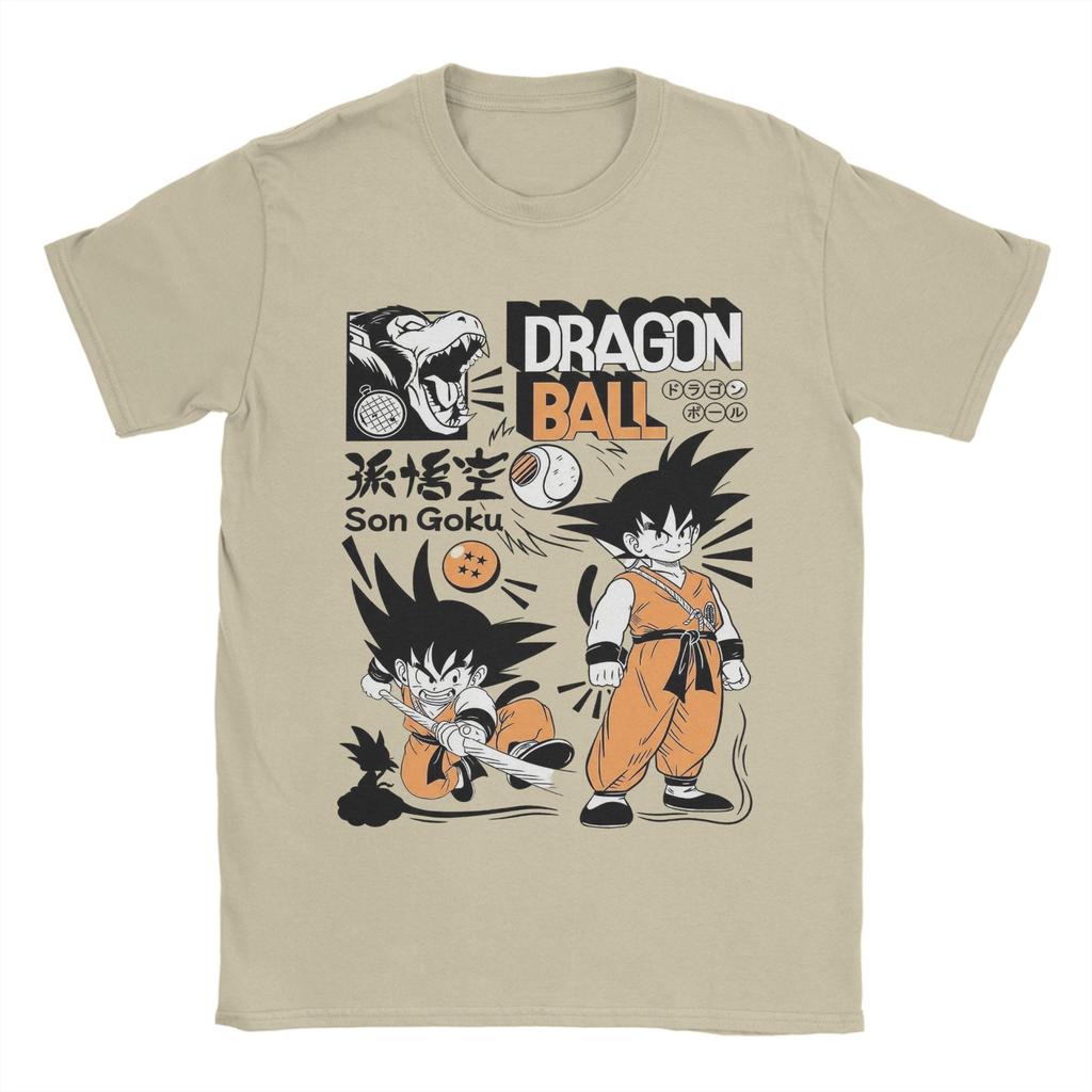 Mens Little Goku Dragon Ball Z T Shirts Pure Cotton Tops Novelty Short Sleeve Crewneck Tees Printing TShirt