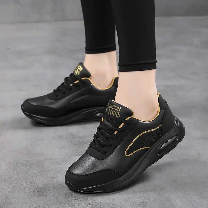 Synthetic Leather Tied Women's Stylish Sneakers Loafers Design Shoes Size 42 Women Boots Sport Special Sporty Pie Zapato