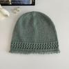 Hollow Lace Breathable Knitted Hat Women's Autumn and Winter Thin Versatile Pullover Hat Baotou Hat Cold Hat Stack Wool Hat