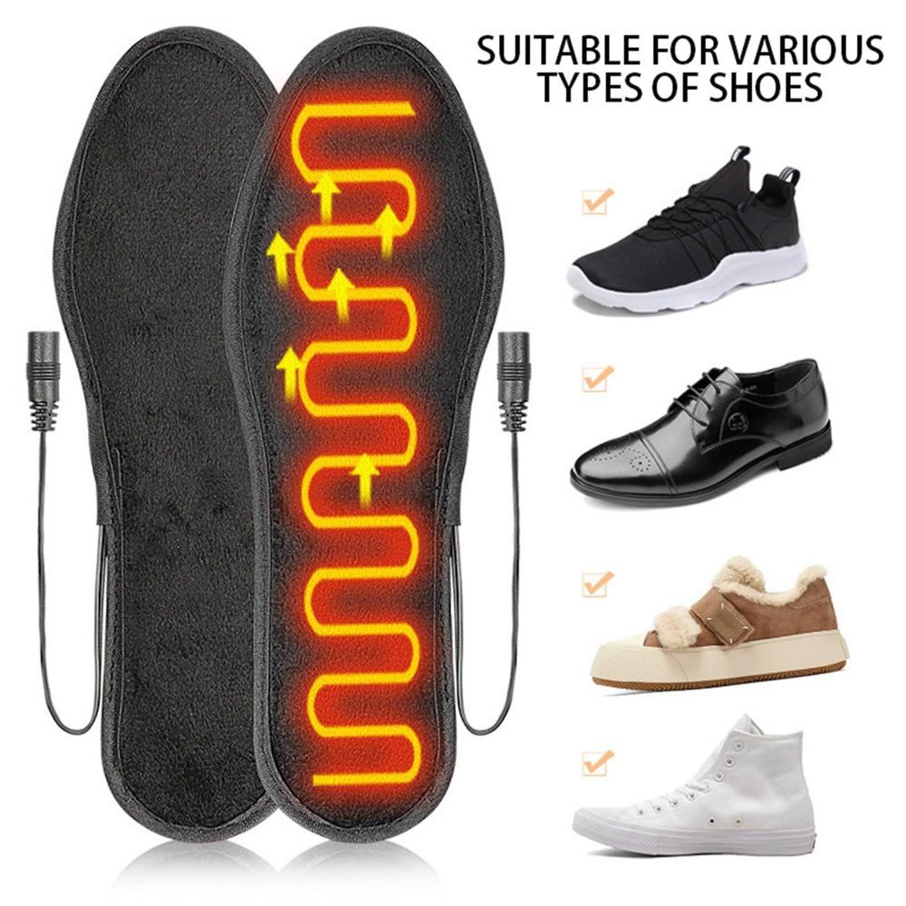 1 Pair New Rechargeable Heated Insoles Washable Thermal Outdoor Foot Warmers Soft Camping Heated Insoles Fishing Camping Hiking