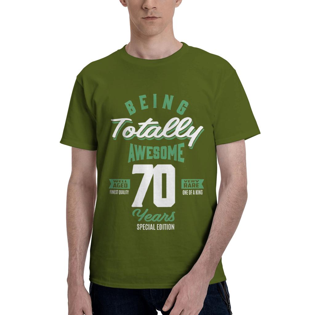 Awesome 70 Years Men T Shirt 70 Birthday Casual Tee Shirt Short Sleeve Round Neck Pure Cotton Classic Clothes TShirt