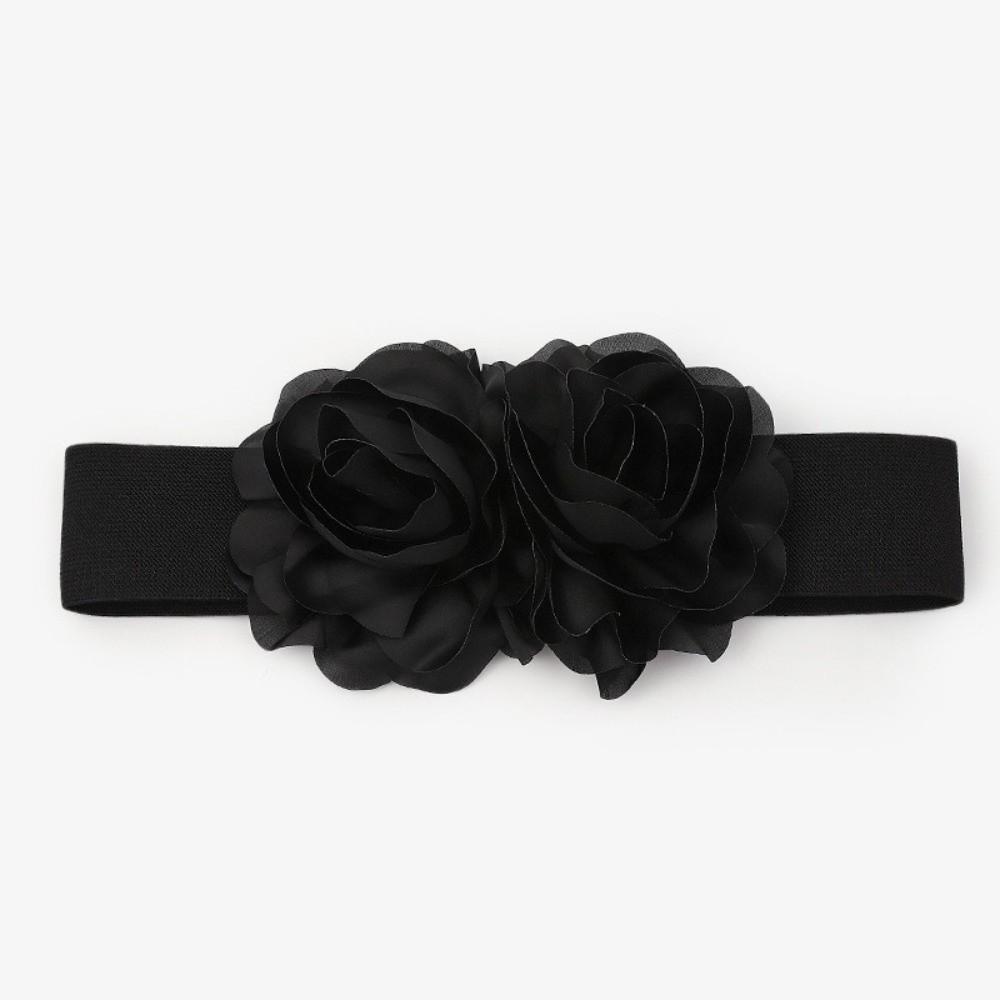 Large Flowers Waist Belt Elastic Corset Belt Elegant Stretch Waistband Dress Accessories