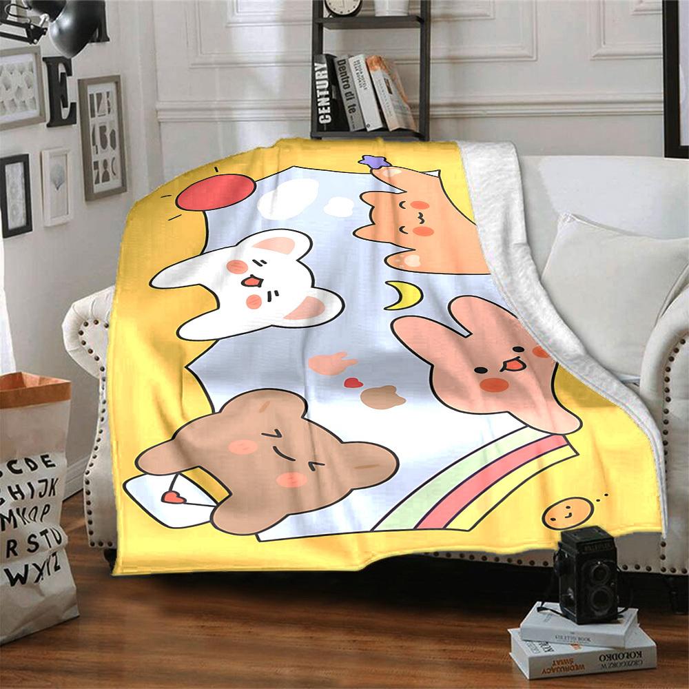 1pc Cute Animal Print Blanket Warm, Cozy, And Soft, Suitable for Sofas, Beds, Cars, And Office Use.Perfect for Camping And Travel, Making It a Great G